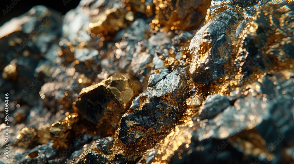 Gold ore texture, Generative AI Gold ore texture, Generative AI