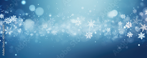 Obraz na płótnie Winter snowflakes backgorund. Blue christmass w salonie