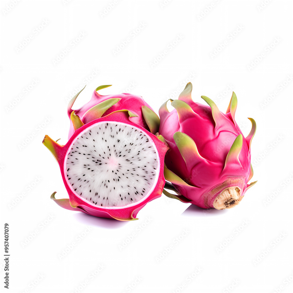 dragon fruit on white background dragon fruit on white background
