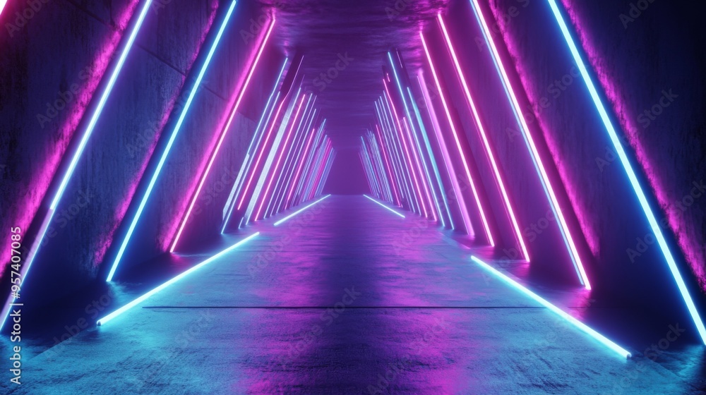 Fototapeta premium Neon Light Tunnel