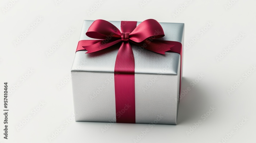 Simple and stylish gift box with a decorative ribbon Simple and stylish gift box with a decorative ribbon
