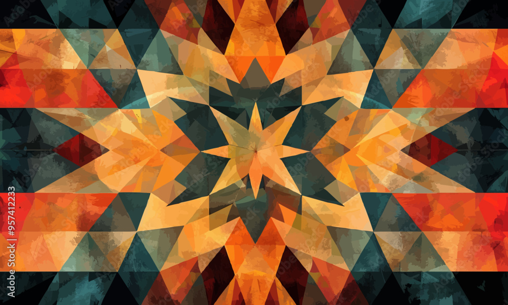 A geometric vector of an abstract star pattern. A geometric vector of an abstract star pattern.