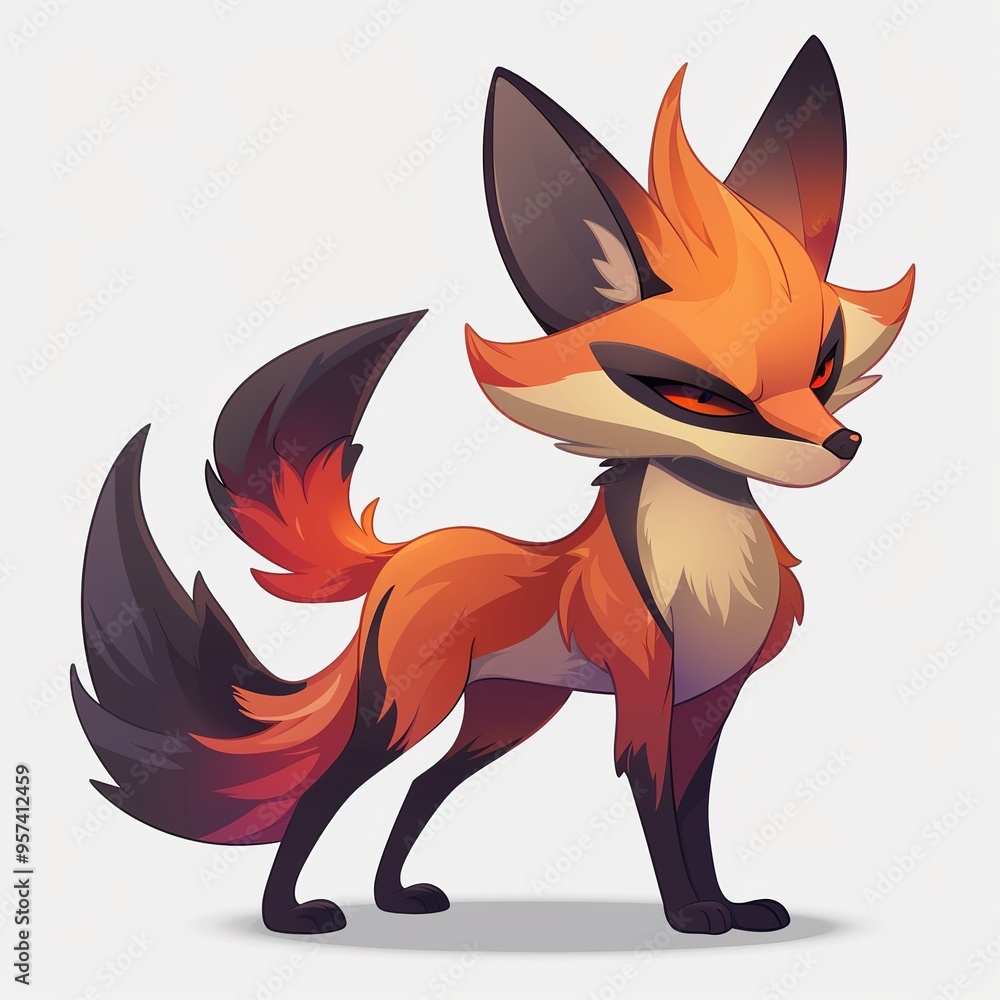 Foxe Darkness element animal cartoon isolated whitebackground 16:9 Foxe Darkness element animal cartoon isolated whitebackground 16:9
