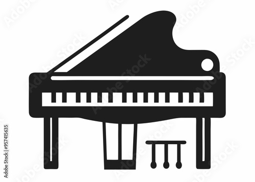 Grand Piano Glyph Icon 
