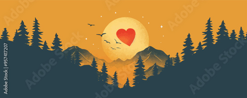 simple vector logo for a children's camp on the theme: love is not afraid