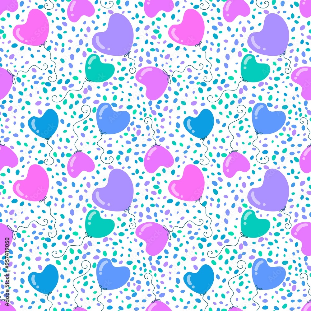 Birthday seamless pattern for wrapping paper and fabrics and linens Birthday seamless pattern for wrapping paper and fabrics and linens