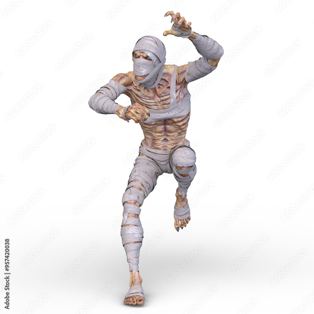 ミイラ男 3DCGレンダリング ミイラ男 3DCGレンダリング