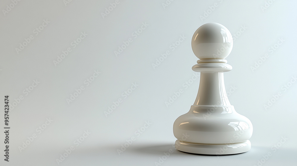 An Isolated White Pawn Chess Piece Strategy Board Game