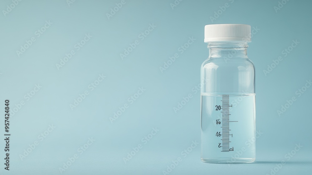 Transparent Plastic Bottle with Medical Liquid Inside for Prescription or Treatment Transparent Plastic Bottle with Medical Liquid Inside for Prescription or Treatment