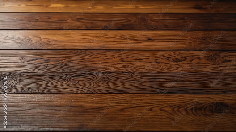Naklejka premium Close-Up of Dark Wood Wooden Floor