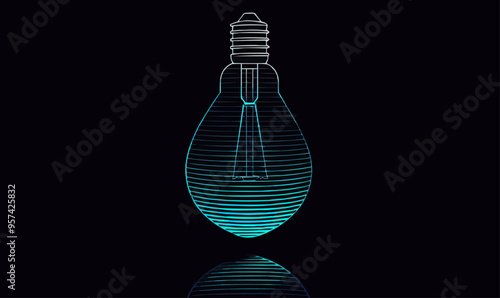 A minimalist vector of a light bulb.