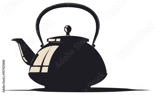 A minimalist vector of a tea kettle.