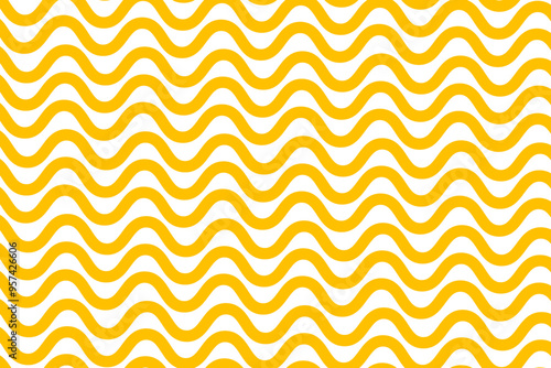 Linear wave noodle pattern. Simple background of yellow Italian pasta. Geometric background for twisted spaghetti design