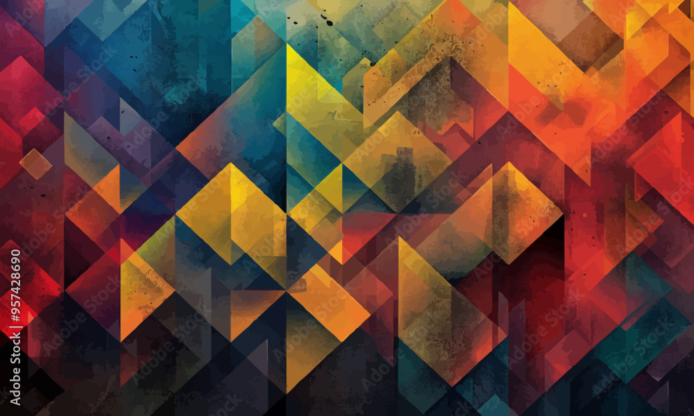 A geometric vector of an abstract mosaic pattern. A geometric vector of an abstract mosaic pattern.