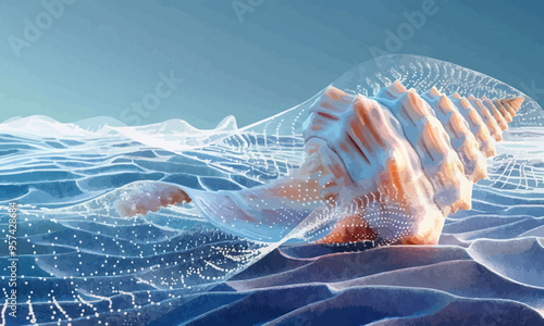 A linear vector of a seashell.