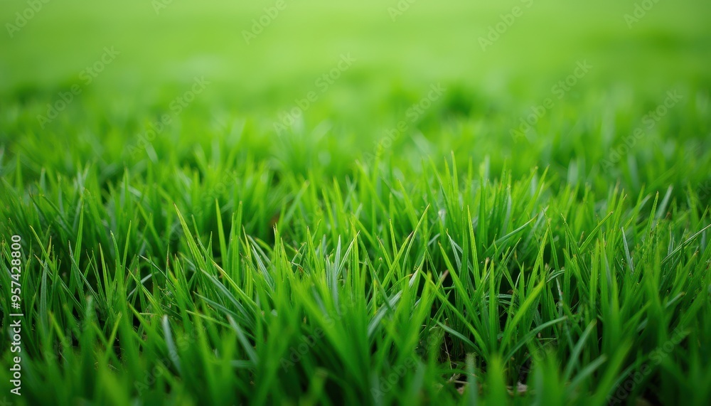 Close-up of fresh green grass blades in a lush, vibrant field under natural sunlight. Close-up of fresh green grass blades in a lush, vibrant field under natural sunlight.