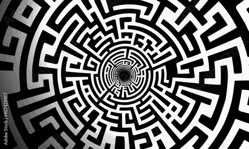 A geometric vector of a circular maze.