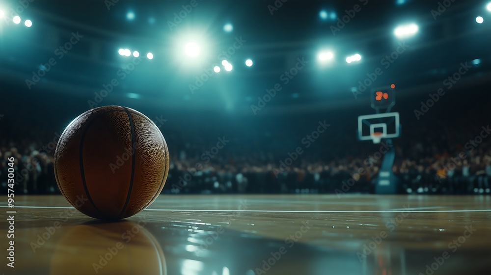 a basketball court with ball a basketball court with ball