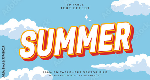 Editable text style effect - Summer text style theme.