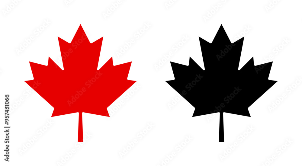Maple leaf icon set Maple leaf icon set