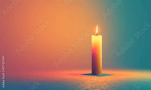A minimalist vector of a candle.