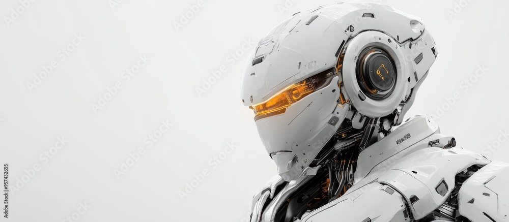 Fototapeta premium 3D illustration of a robot against a white background