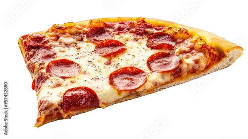 slice of pizza on transparent white background