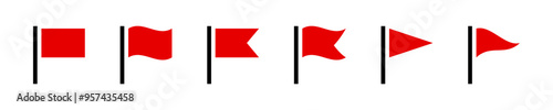 Red flag icon set