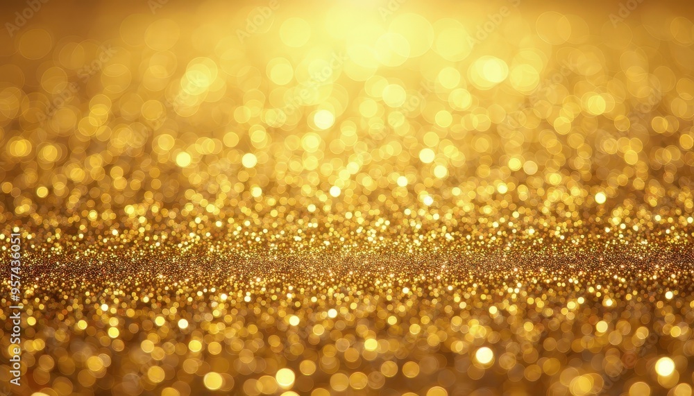 A dazzling golden glitter background with bokeh lights, creating a festive and glamorous atmosphere. A dazzling golden glitter background with bokeh lights, creating a festive and glamorous atmosphere.