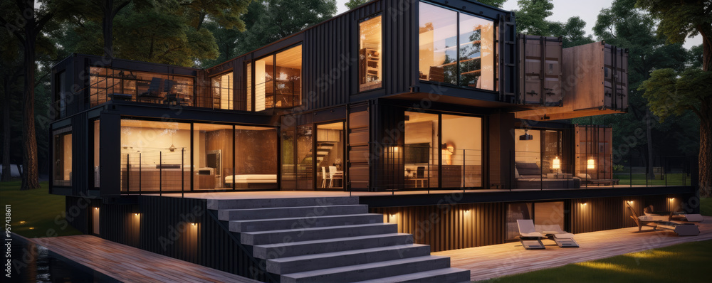 Modern house made from shipping containers Modern house made from shipping containers