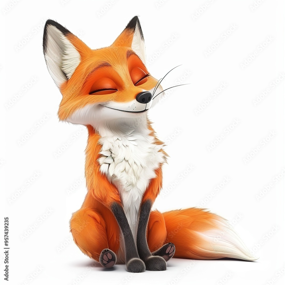 Obraz premium Foxe Spirit animal cartoon isolated whitebackground 16:9