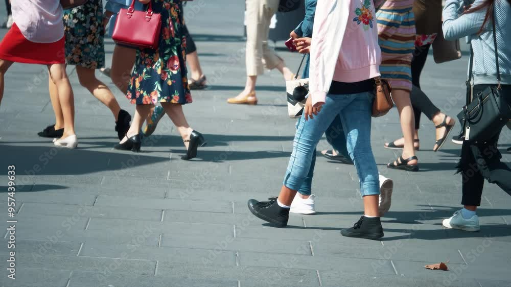 Crowd of people Crossing in busy weekend. Pedestrians Crowd of people Crossing in busy weekend. Pedestrians