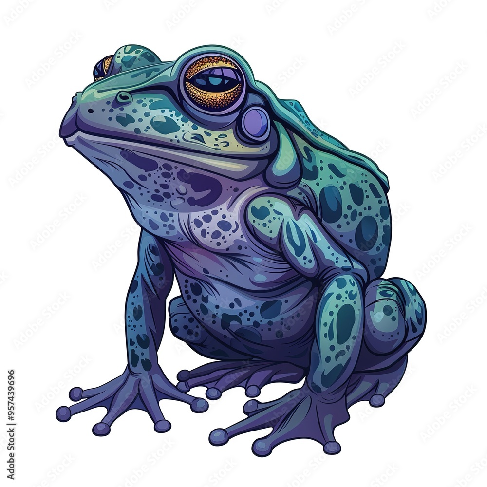 Frog Darkness element animal cartoon isolated whitebackground 16:9