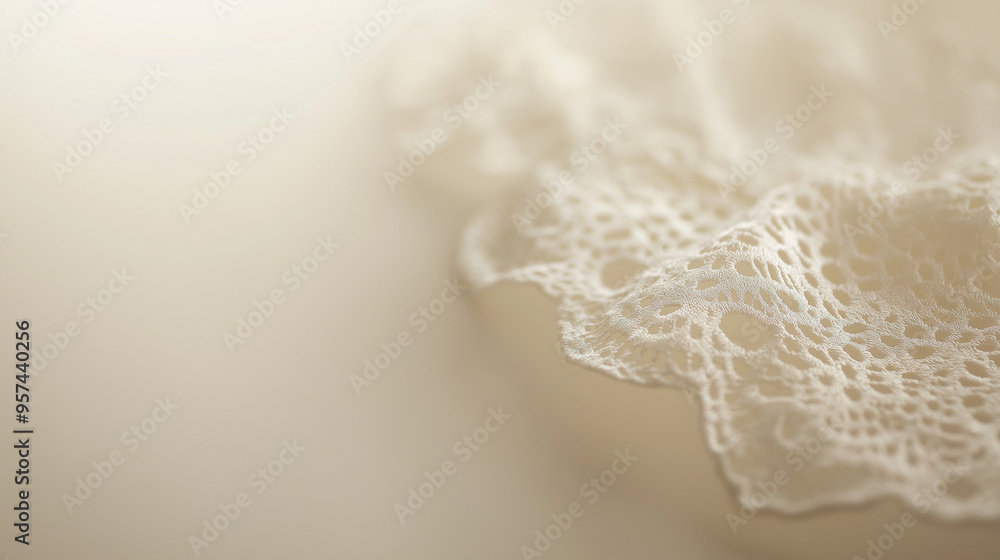a delicate lace doily against an isolated soft antique white background a delicate lace doily against an isolated soft antique white background