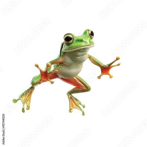 Frog Gravity element animal cartoon isolated whitebackground 16:9