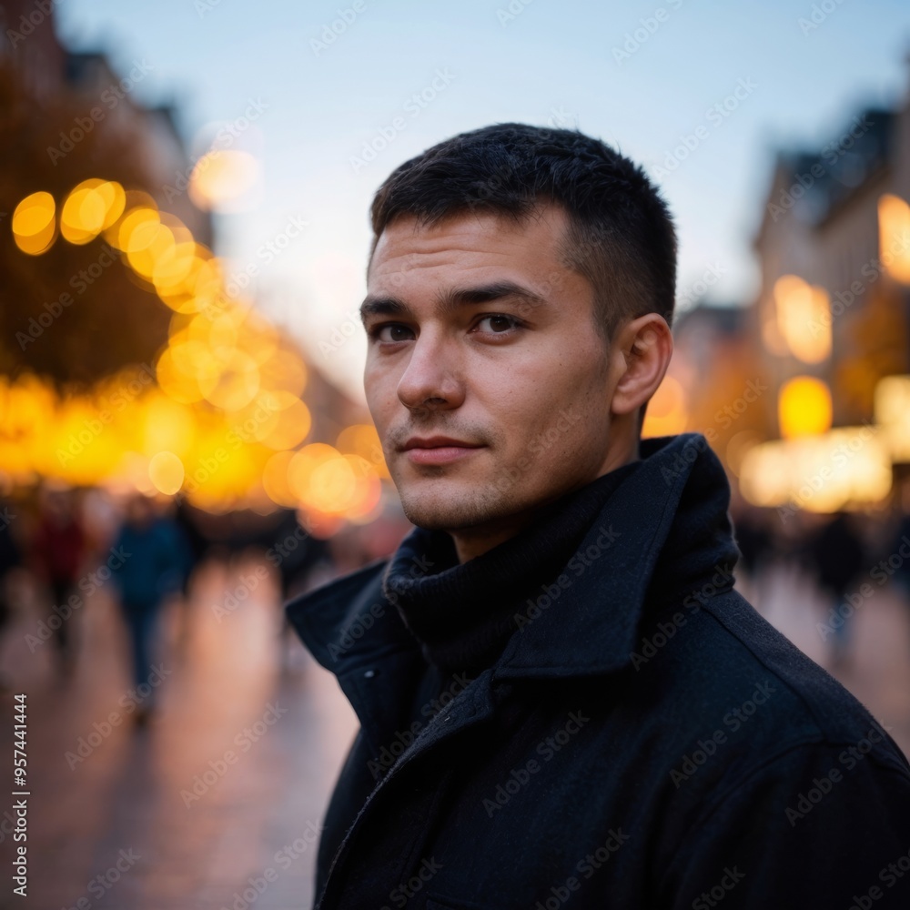 Fototapeta premium Nightfall on the Streets of the City