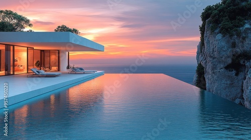 Modern Villa with Infinity Pool Overlooking the Ocean