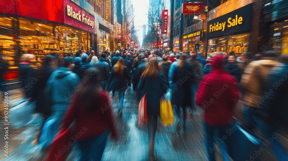 Fototapeta premium Black Friday Shopping Rush