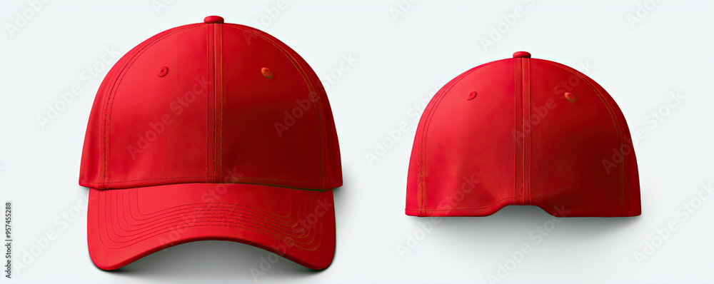 Red baseball cap isolated