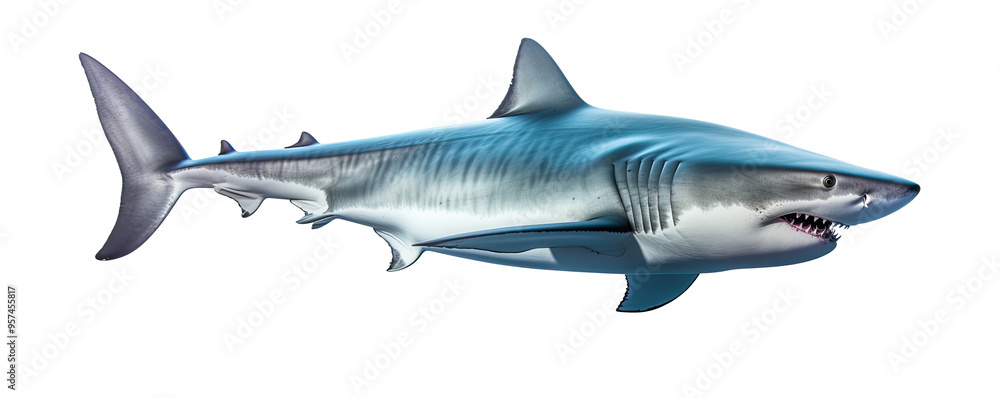 Fototapeta premium Shark on white background.