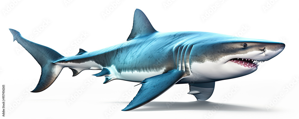 Naklejka premium Shark on white background.
