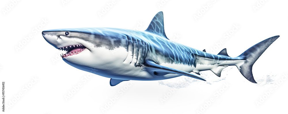 Fototapeta premium Shark on white background.