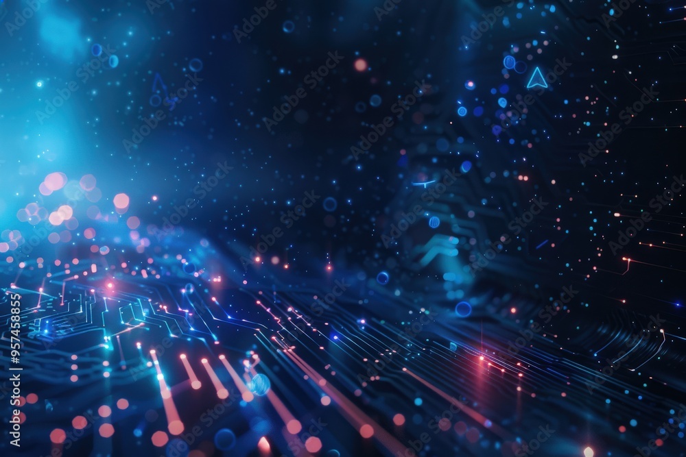 A computer chip is shown in a blue and red color scheme,generative ai image A computer chip is shown in a blue and red color scheme,generative ai image