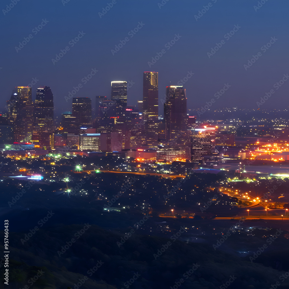 Fototapeta premium Houston, The Night City