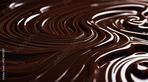 Detailed Close-Up of Chocolate Swirl Pattern