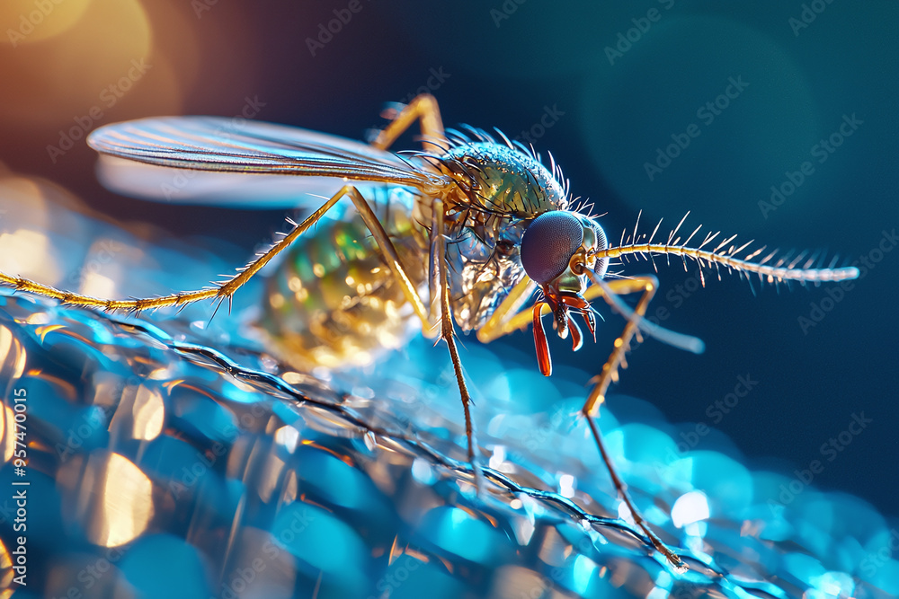close-up of a mosquito trapped in a high-tech light trap close-up of a mosquito trapped in a high-tech light trap