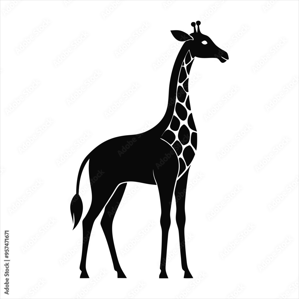 Obraz premium Giraffe silhouette vector