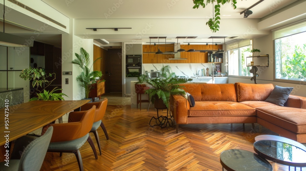 Sunny Open Space: Bright Living and Dining Room with Natural Light Sunny Open Space: Bright Living and Dining Room with Natural Light