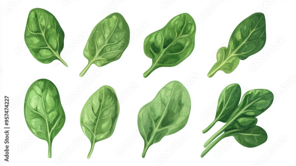 Fresh Spinach Leaves Illustration Fresh Spinach Leaves Illustration