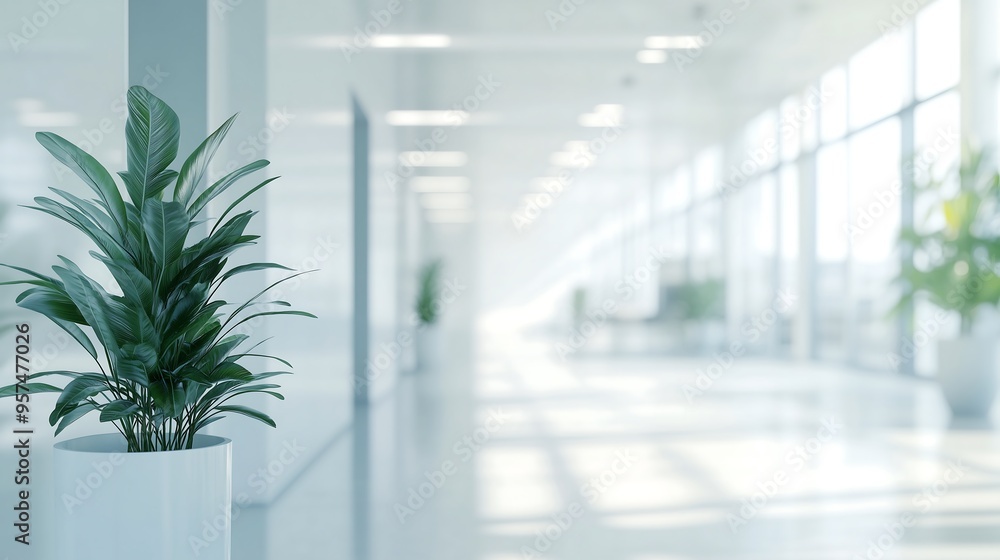 blur focus of white open space office interior blur focus of white open space office interior